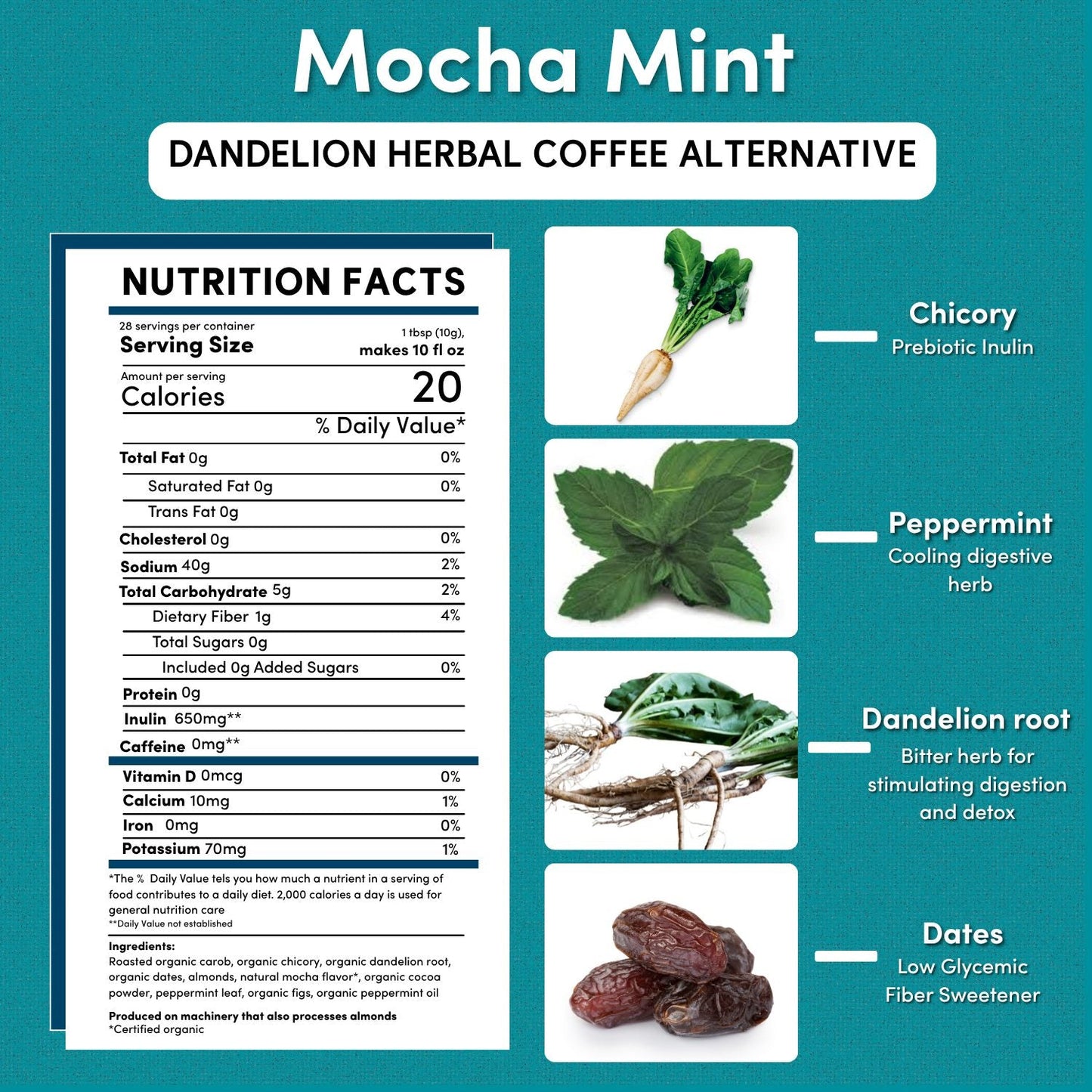 Dandelion Mocha Mint Herbal Coffee - Tree of Life