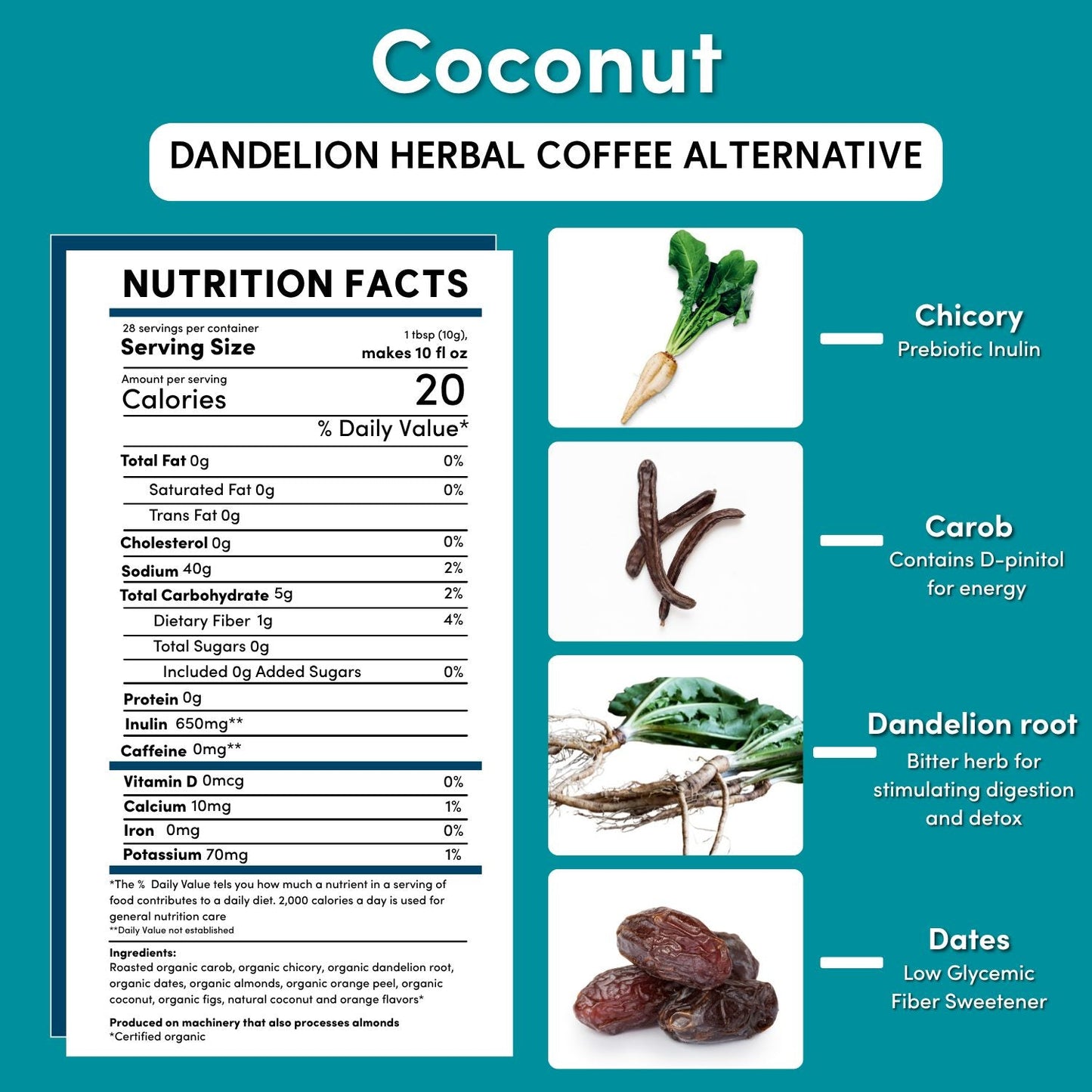 Dandelion Coconut Herbal Coffee - Tree of Life