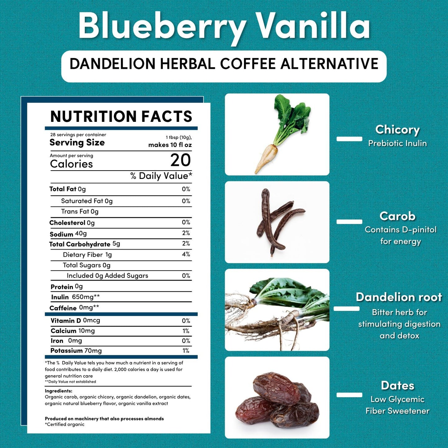 Blueberry Vanilla Chicory Herbal Coffee - Tree of Life