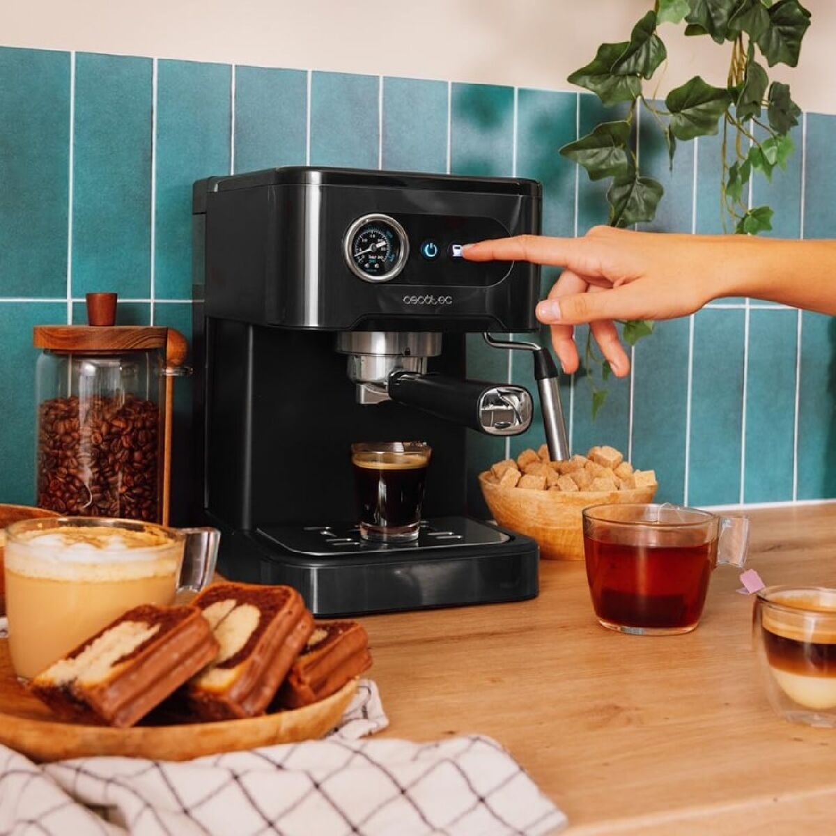 Express Manual Coffee Machine Cecotec Power Espresso 20 Pro 1350 W 1,5 L Black-2