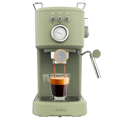 Express Coffee Machine Cecotec Power Espresso 20 Retro 1100 W 20 bar 1,25 L Green-0