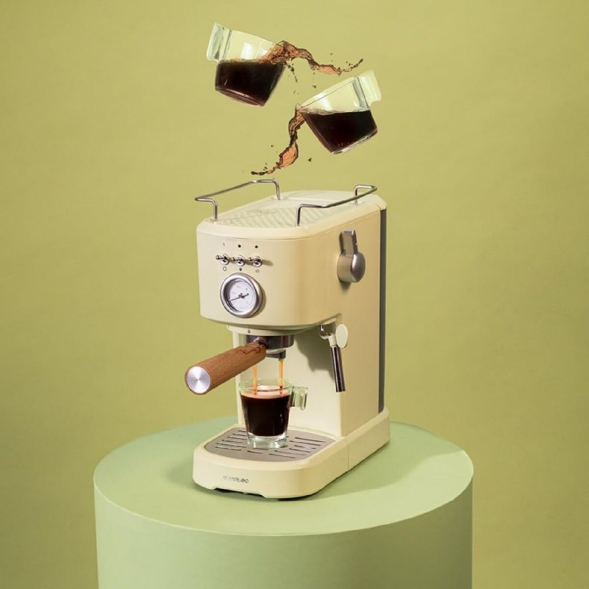 Express Coffee Machine Cecotec Power Espresso 20 Retro 1100 W 20 bar 1,25 L Green-2