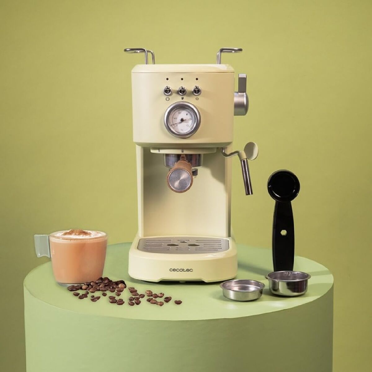 Express Coffee Machine Cecotec Power Espresso 20 Retro 1100 W 20 bar 1,25 L Green-3