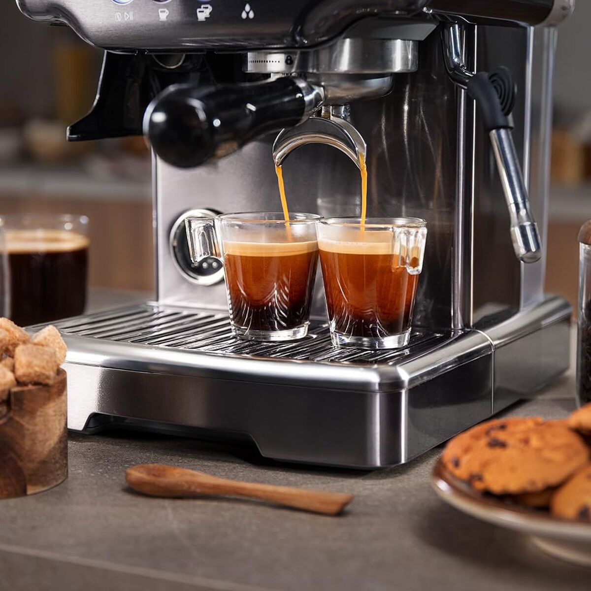 Cecotec Espresso Machine Power Espresso 20 Barista 20bar 2200W grinder steamer-4