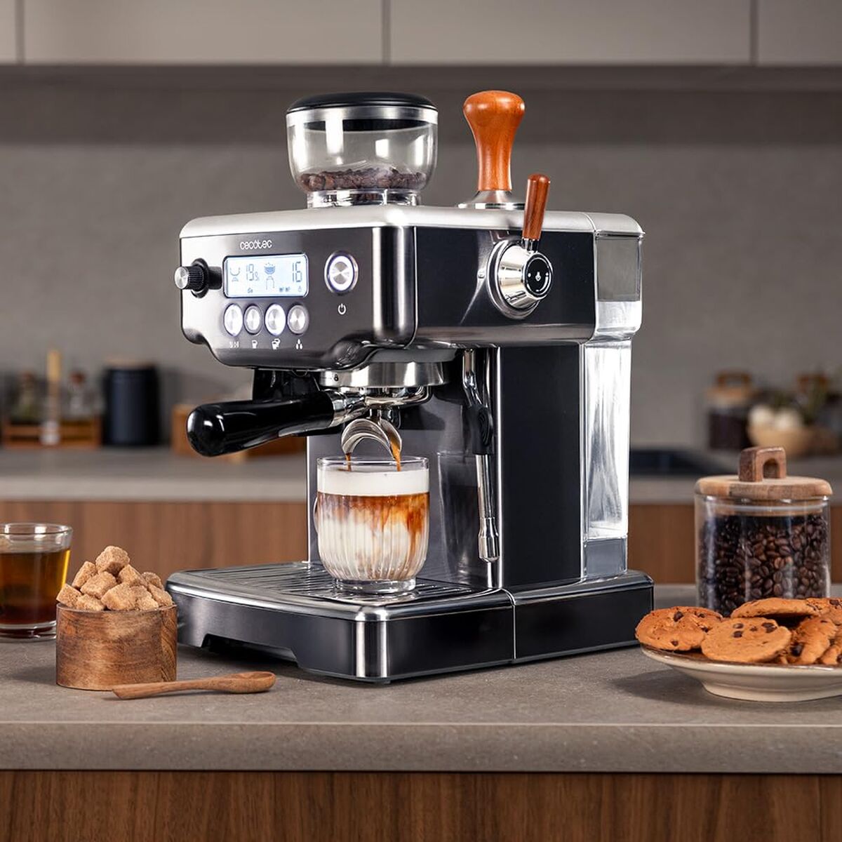 Cecotec Espresso Machine Power Espresso 20 Barista 20bar 2200W grinder steamer-6