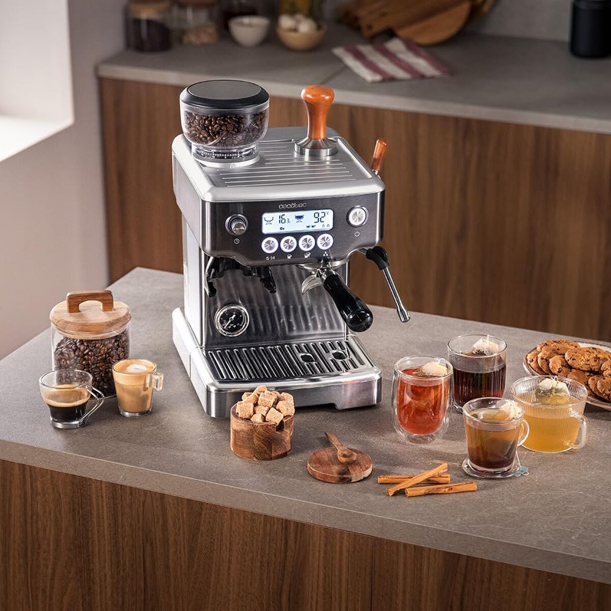 Cecotec Espresso Machine Power Espresso 20 Barista 20bar 2200W grinder steamer-3