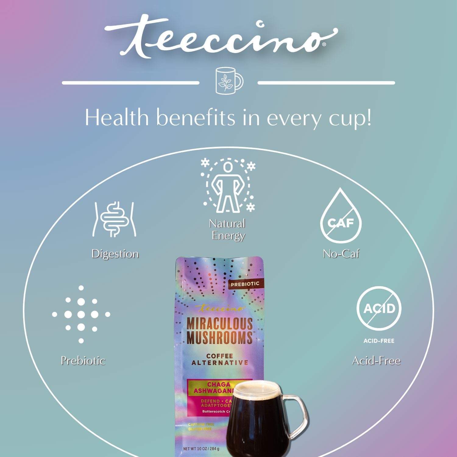 Chaga Ashwagandha Butterscotch Cream Mushroom Herbal Coffee - Tree of Life