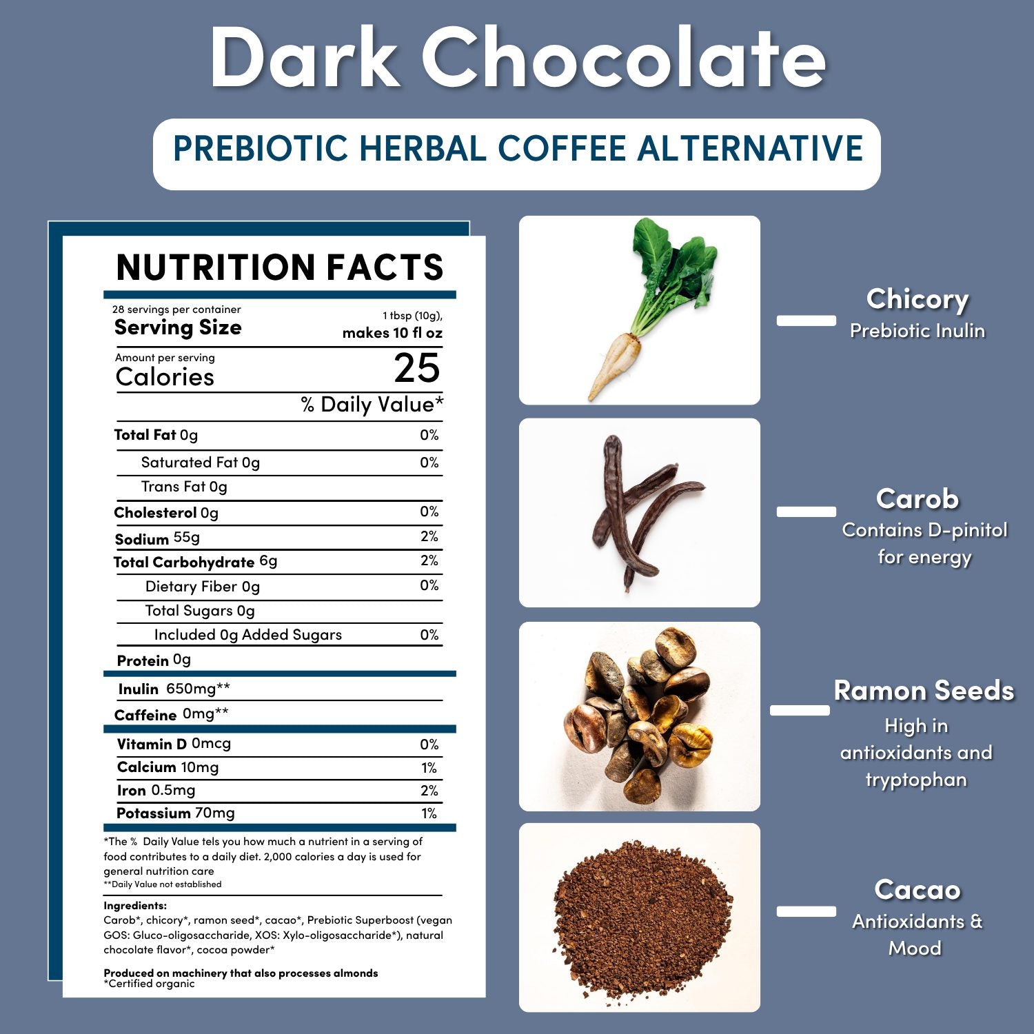 Dark Chocolate Prebiotic SuperBoost Herbal Coffee - Tree of Life