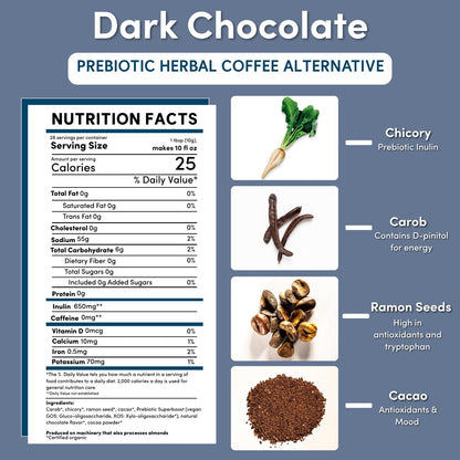 Dark Chocolate Prebiotic SuperBoost Herbal Coffee - Tree of Life