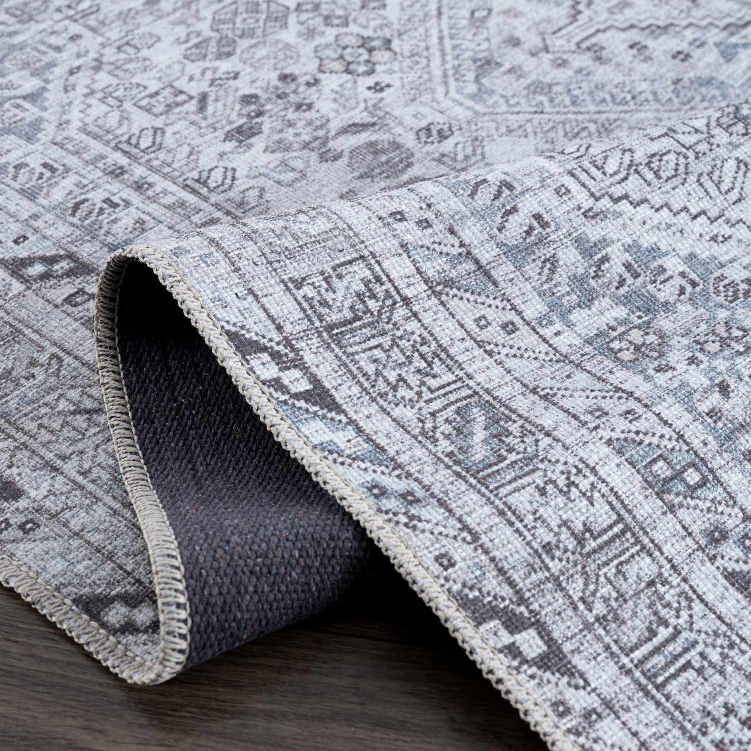 Barny Gray Denim Washable Rug - Clearance - Tree of Life