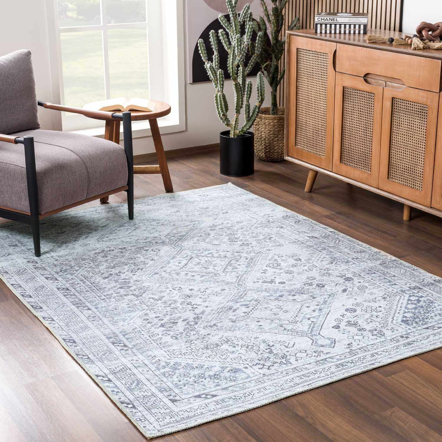 Barny Gray Denim Washable Rug - Clearance - Tree of Life