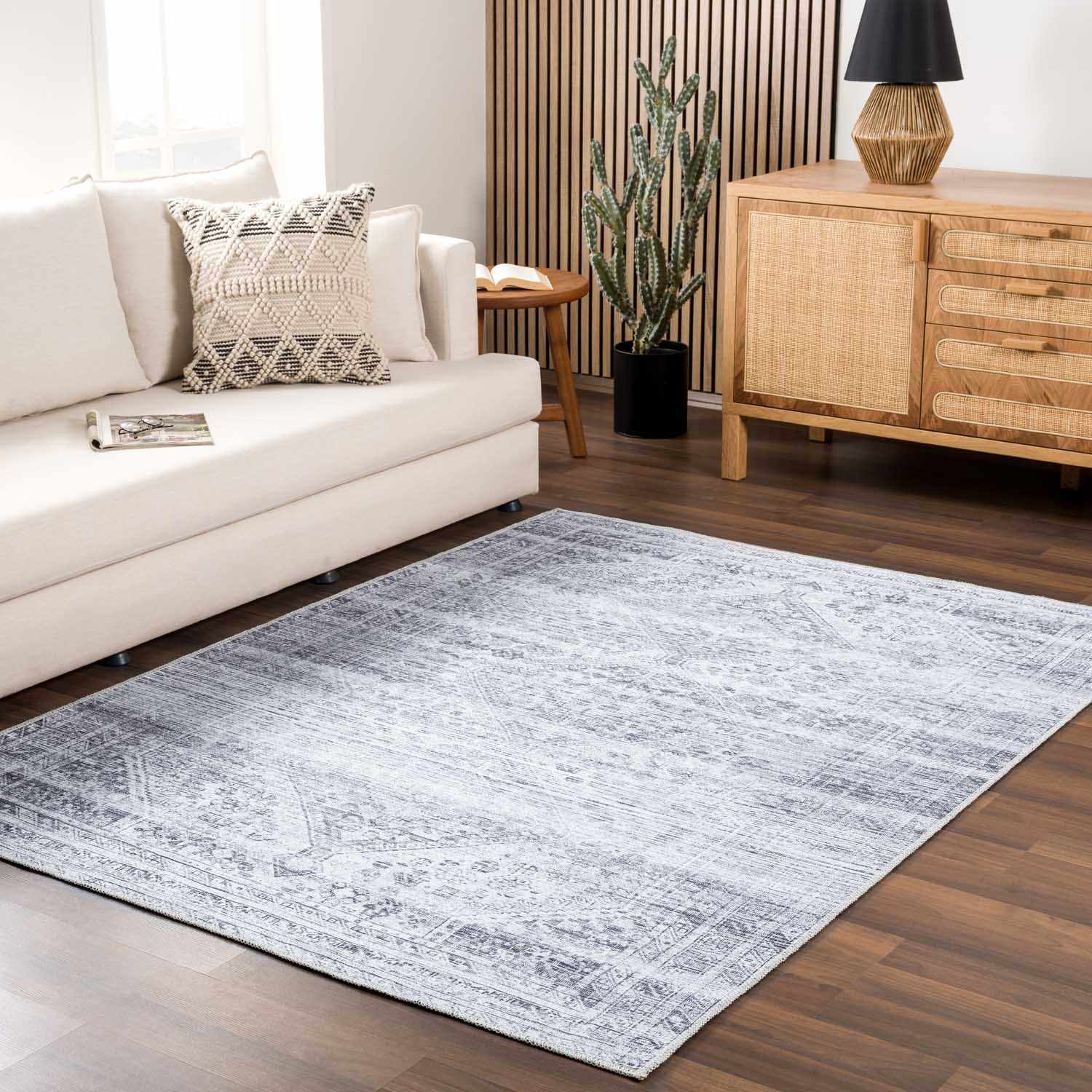 Barny Gray Blue Washable Rug - Clearance - Tree of Life