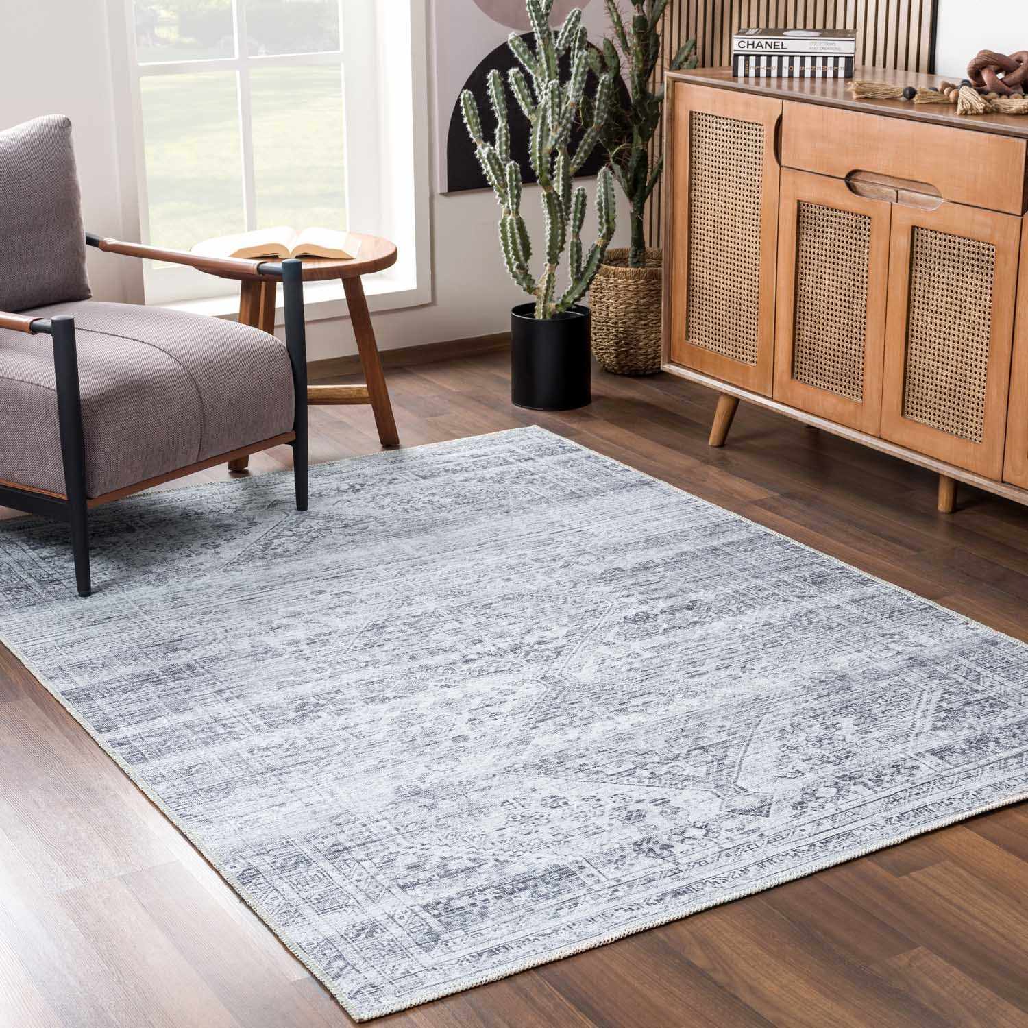 Barny Gray Blue Washable Rug - Clearance - Tree of Life