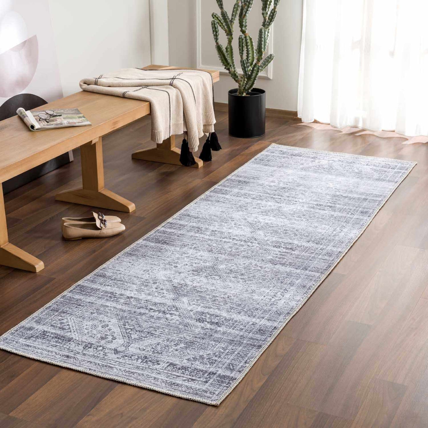 Barny Gray Blue Washable Rug - Clearance - Tree of Life