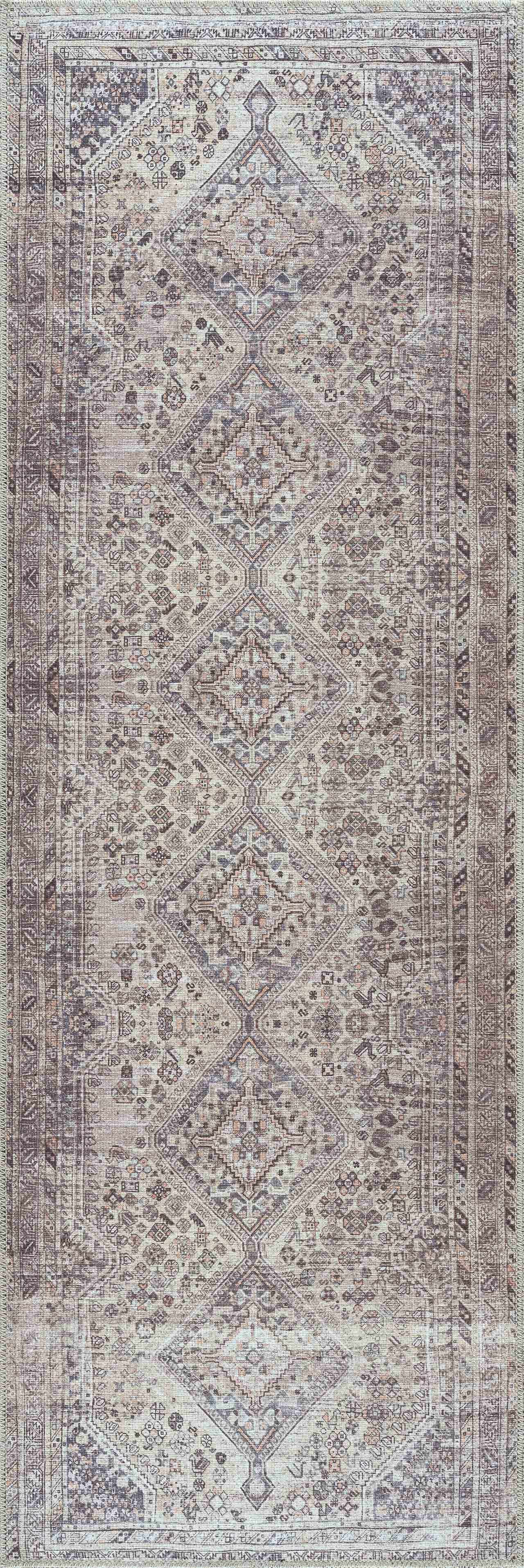 Barny Tan Washable Area Rug - Tree of Life
