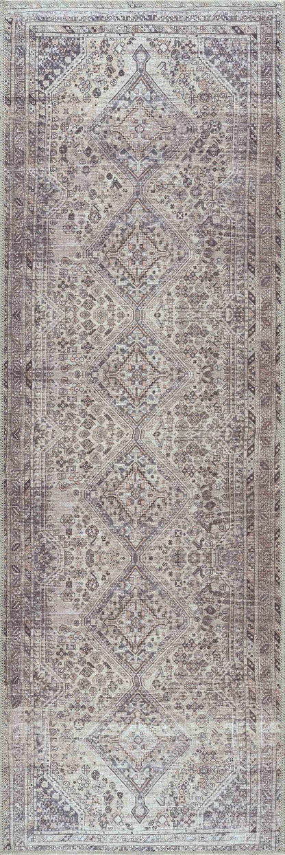 Barny Tan Washable Area Rug - Tree of Life
