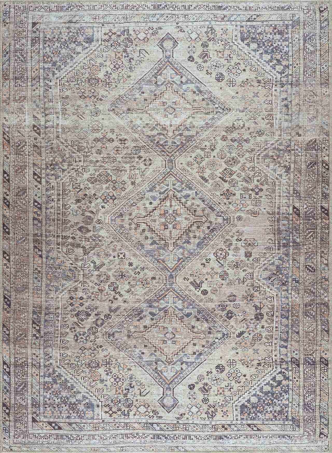 Barny Tan Washable Area Rug - Tree of Life