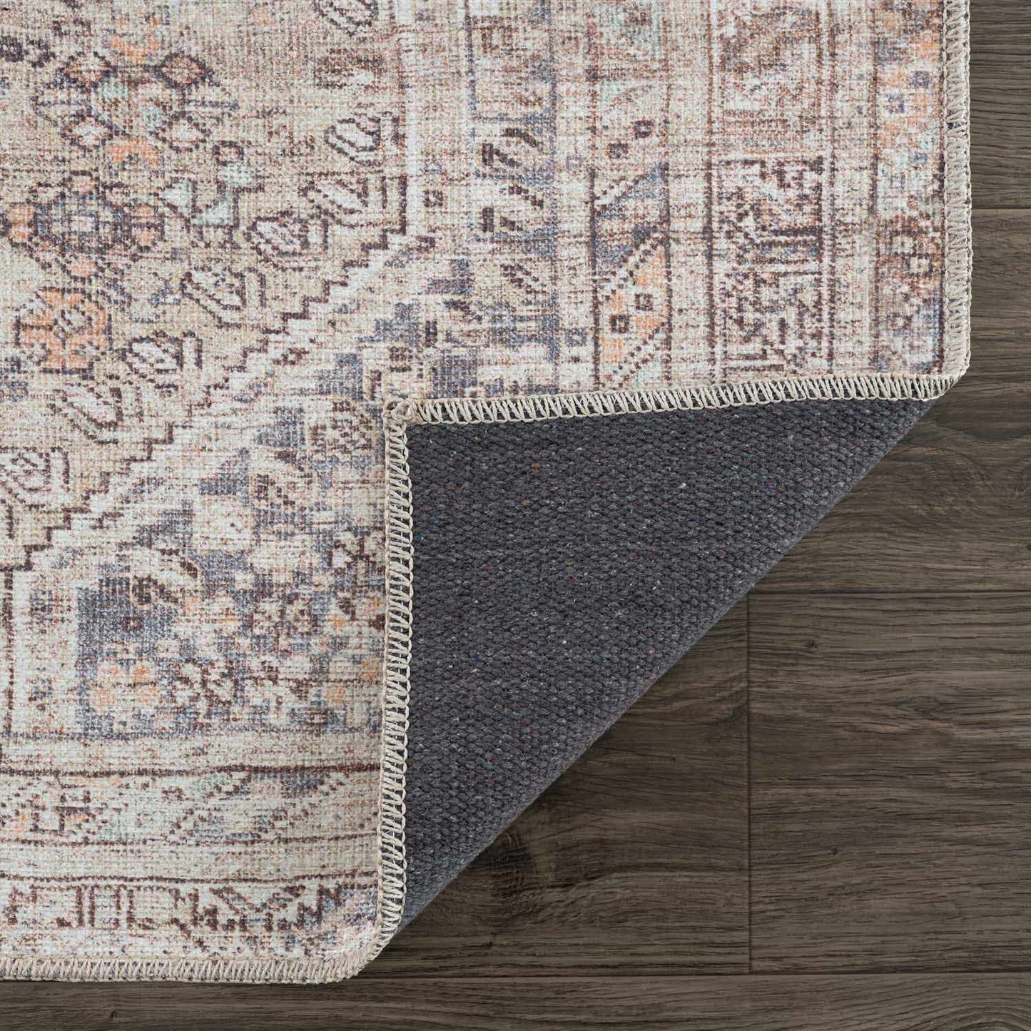 Barny Tan Washable Area Rug - Tree of Life