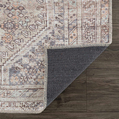 Barny Tan Washable Area Rug - Tree of Life