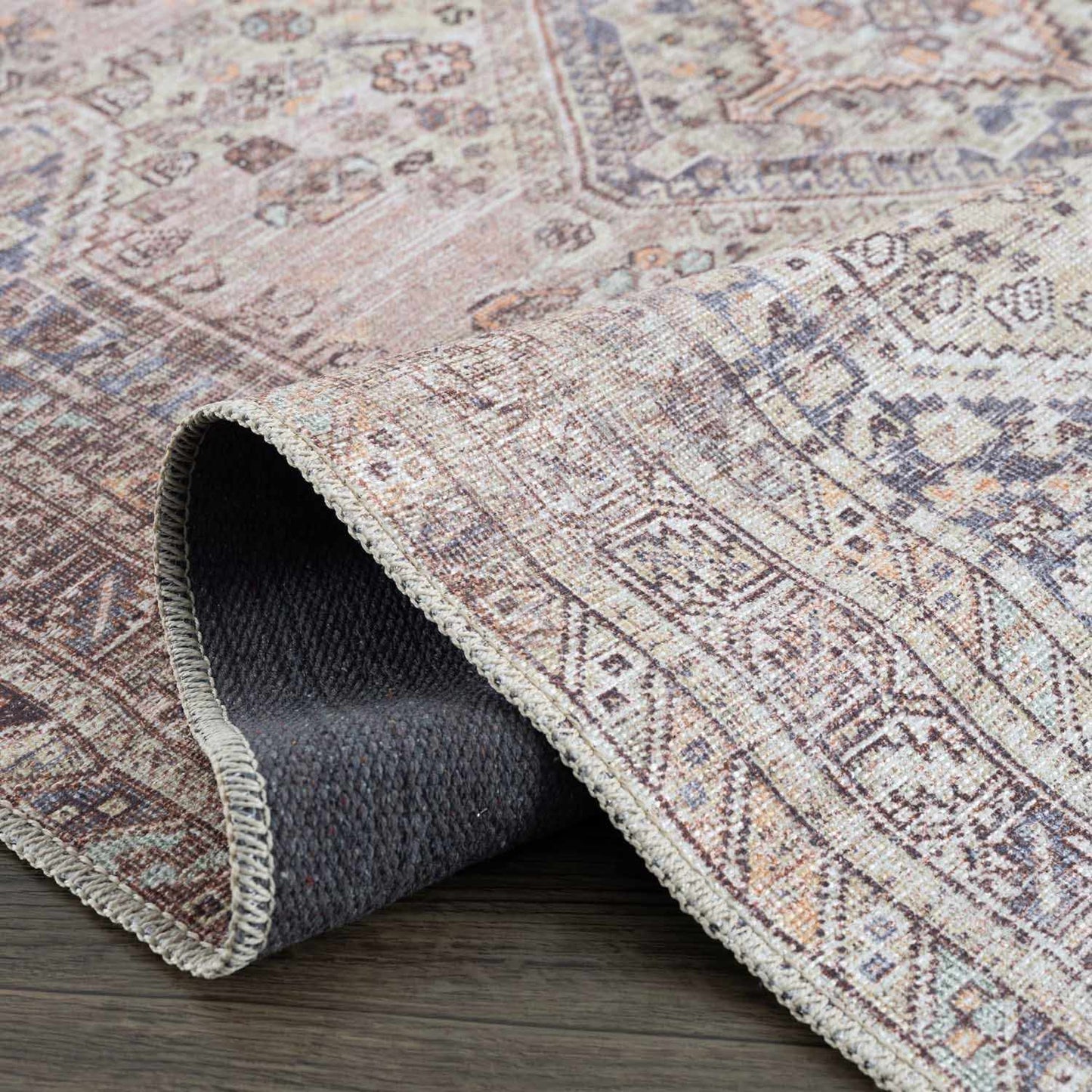 Barny Tan Washable Area Rug - Tree of Life