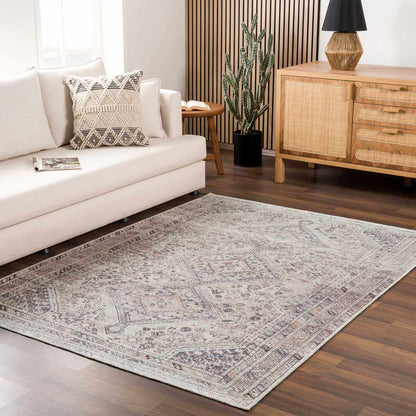 Barny Tan Washable Area Rug - Tree of Life