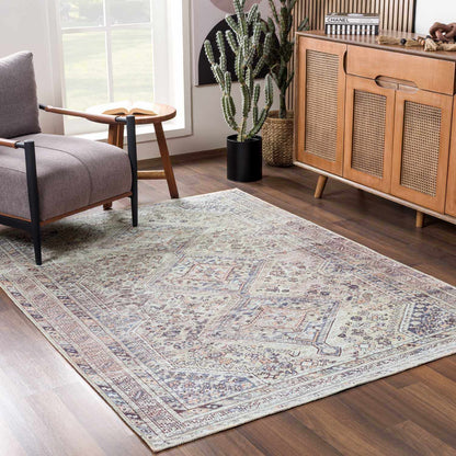 Barny Tan Washable Area Rug - Tree of Life