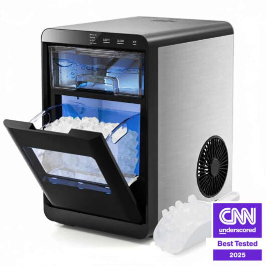 Premium Ice and Coffee Duo CNN-Acclaimed Nugget Ice Maker and 20-Bar Stainless Espresso Machine-1