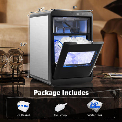 Premium Ice and Coffee Duo CNN-Acclaimed Nugget Ice Maker and 20-Bar Stainless Espresso Machine-3