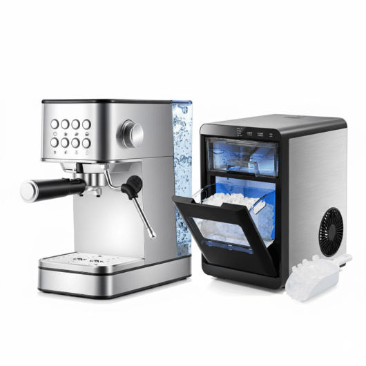 Premium Ice and Coffee Duo CNN-Acclaimed Nugget Ice Maker and 20-Bar Stainless Espresso Machine-4