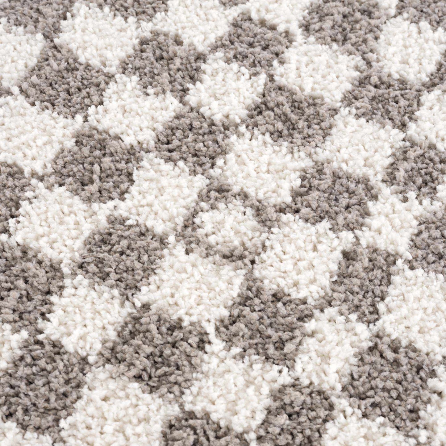 Kieu Taupe Checkered Plush Rug - Tree of Life