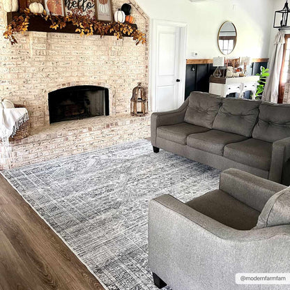 Barny Gray Blue Washable Rug - Clearance - Tree of Life