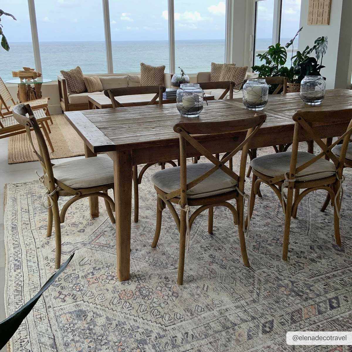 Barny Tan Washable Area Rug - Tree of Life