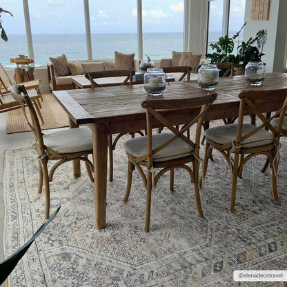Barny Tan Washable Area Rug - Tree of Life