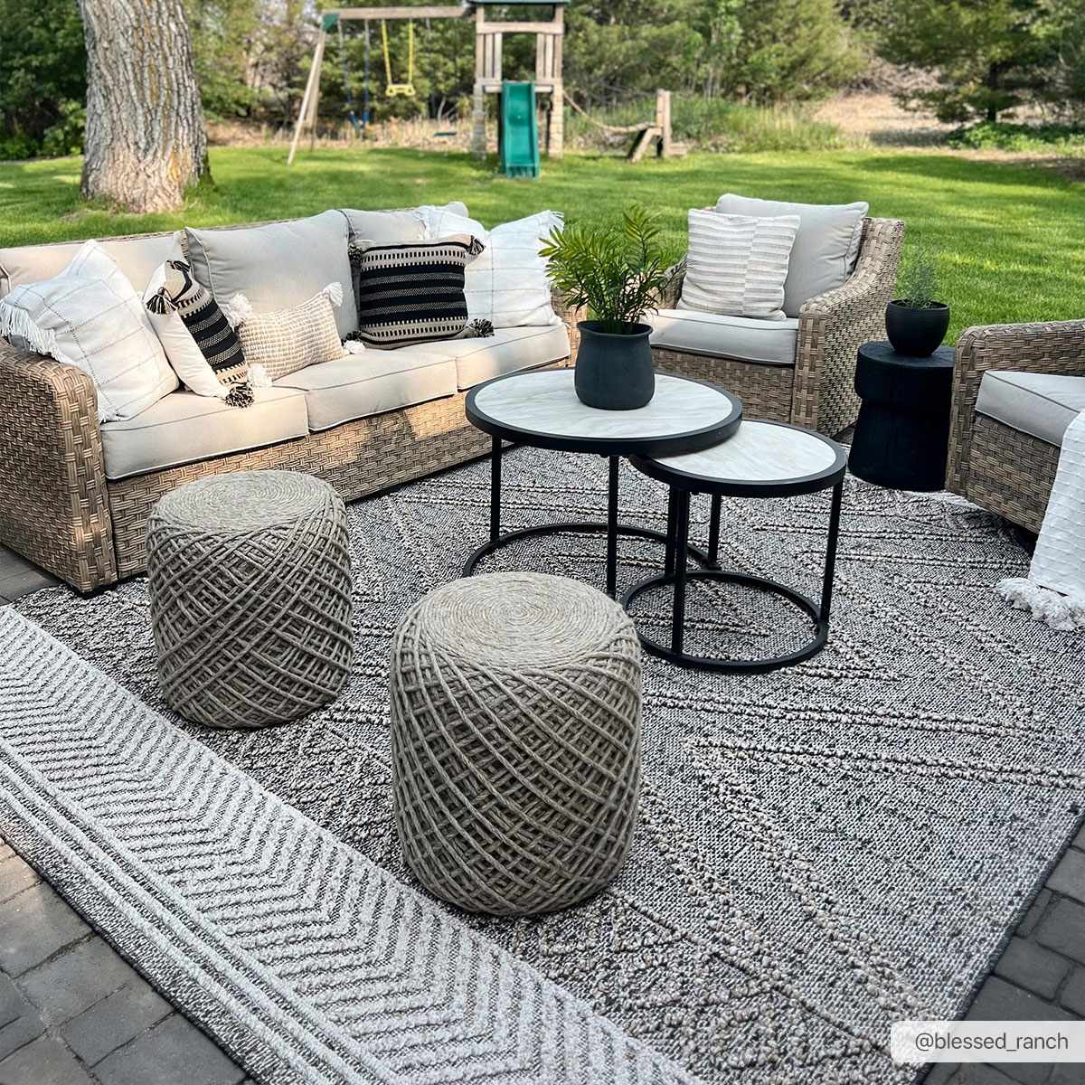 Beige Charcoal Areli Area Rug - Tree of Life