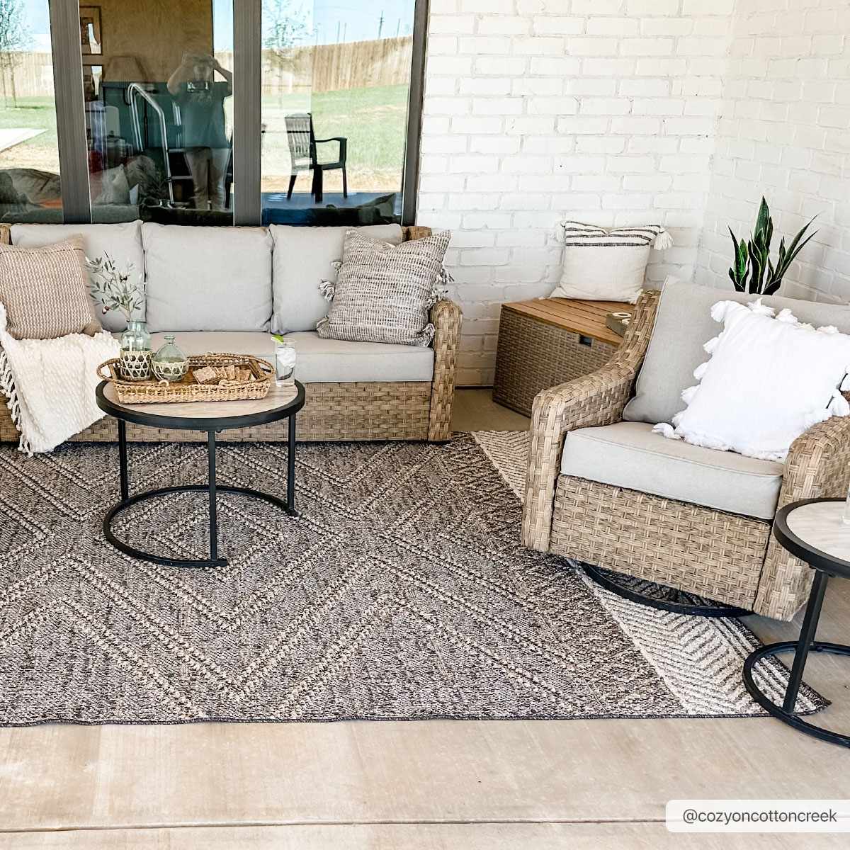 Beige Charcoal Areli Area Rug - Tree of Life