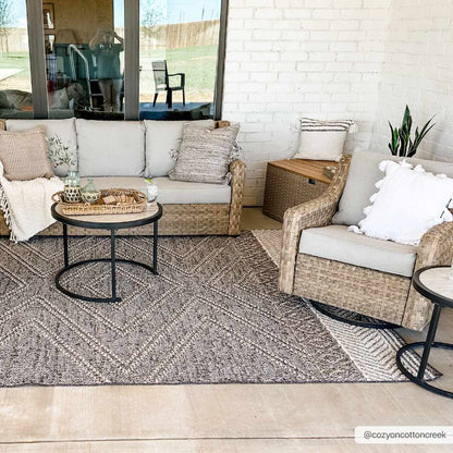 Beige Charcoal Areli Area Rug - Tree of Life