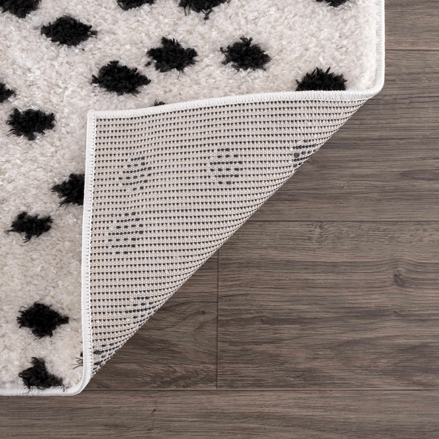Cansu Black & White Dotted Area Rug - Tree of Life
