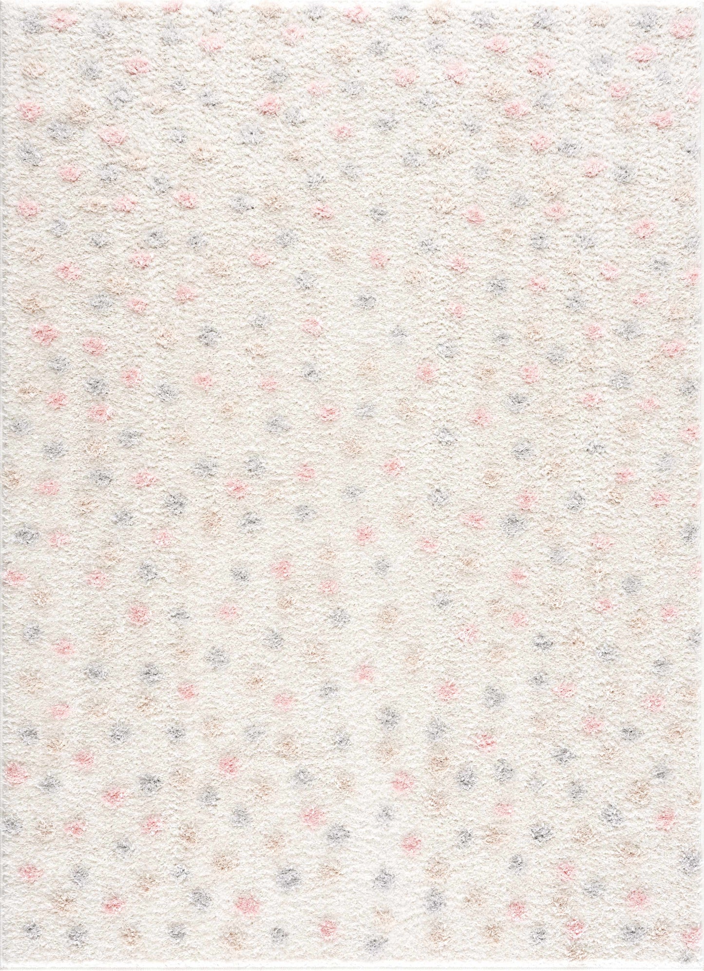 Cansu Pink & Cream Dotted Area Rug - Tree of Life