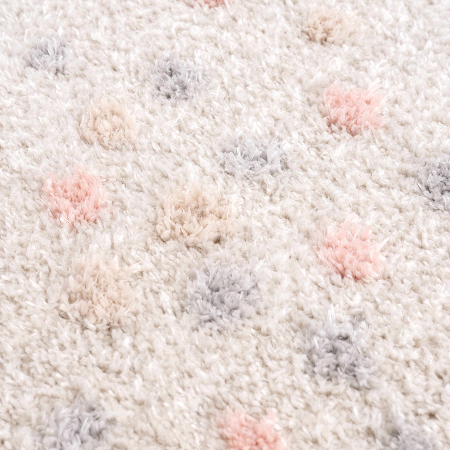 Cansu Pink & Cream Dotted Area Rug - Tree of Life