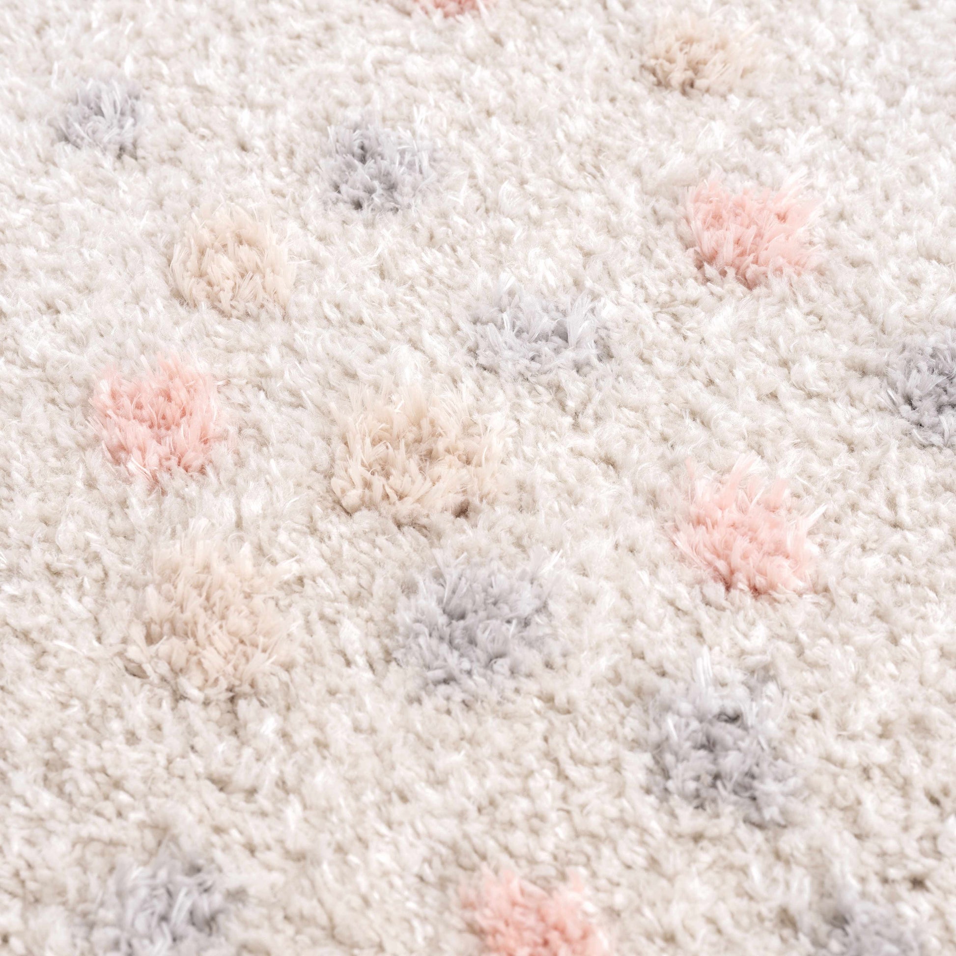 Cansu Pink & Cream Dotted Area Rug - Tree of Life