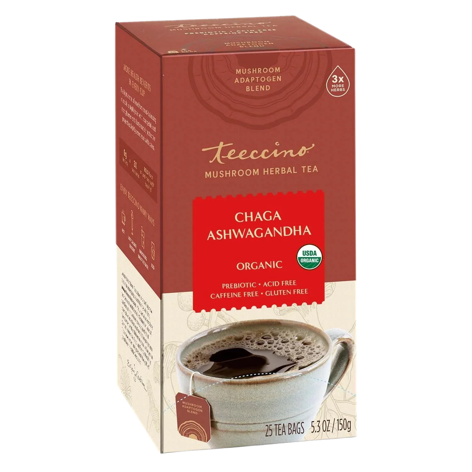 Chaga Ashwagandha Butterscotch Cream Mushroom Herbal Tea - Tree of Life