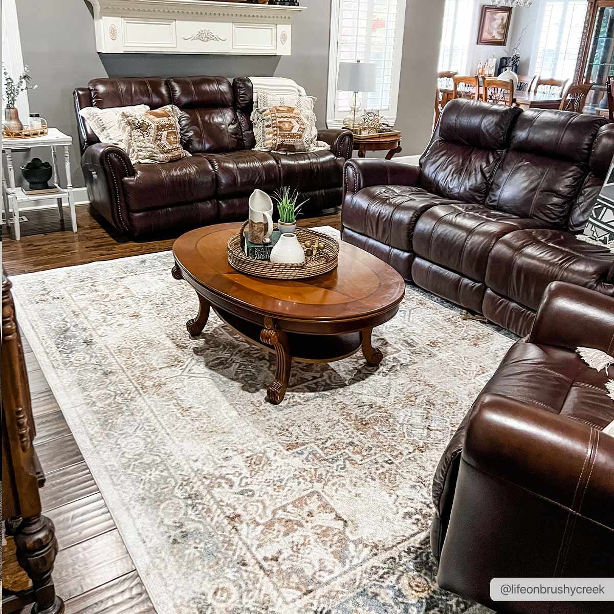 Heritage Style Flat Pile Washable Rug - Tree of Life