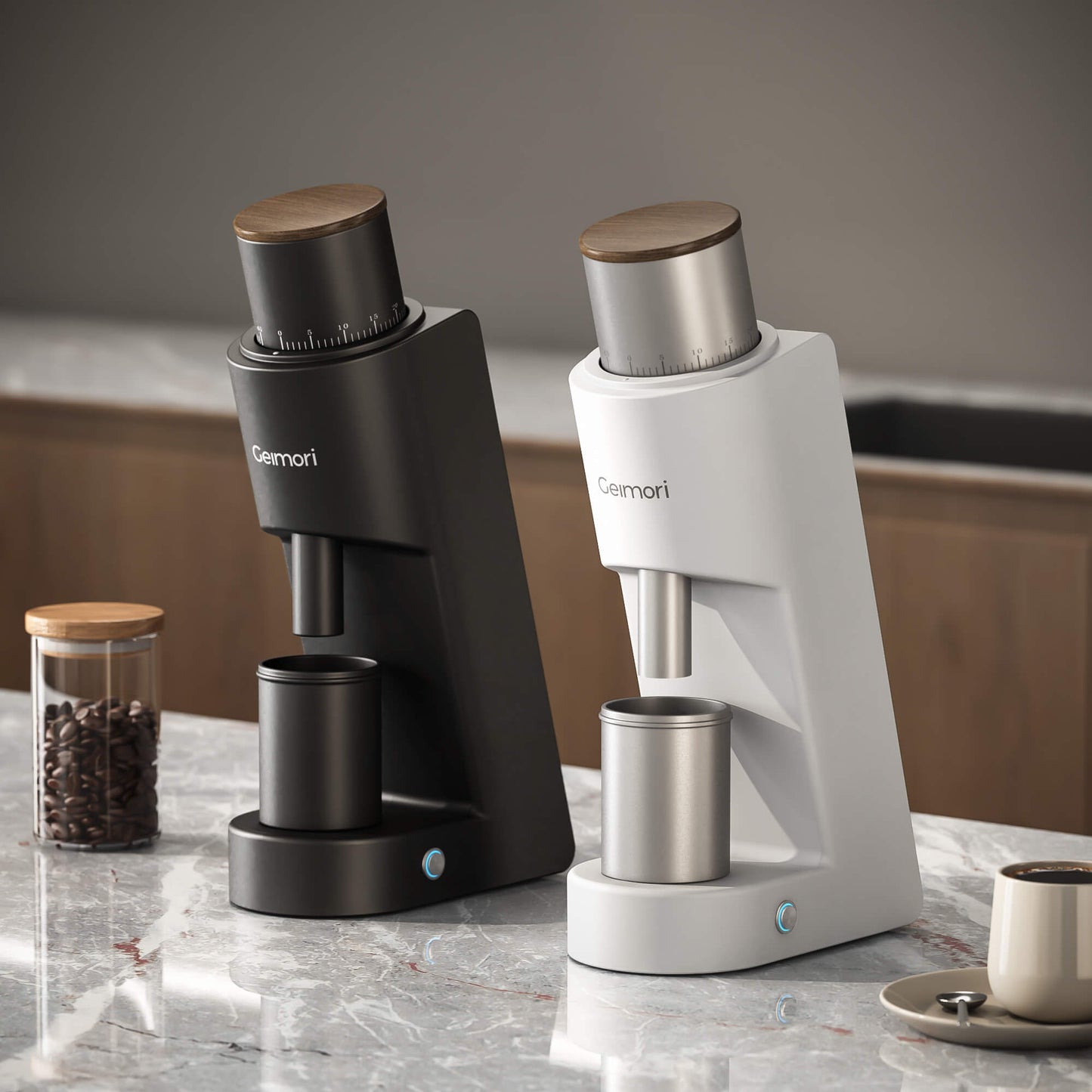Geimori GU38 Single Dose Coffee Grinder, Electric Burr Coffee Grinder with 38mm Conical Burrs, Stepless Adjustment, Zero Retention - Tree of Life