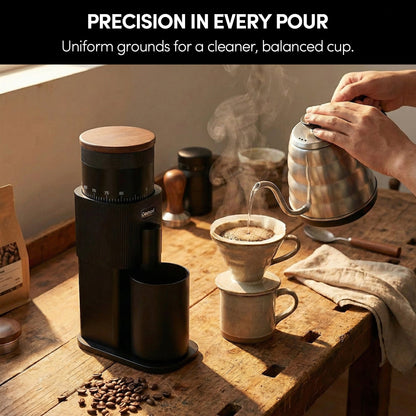 Geimori T38-The True Pro Grade Portable Coffee Grinder with 38mm Conical Burrs, 3600mAh Batteries, Stepless Grind Settings - Tree of Life