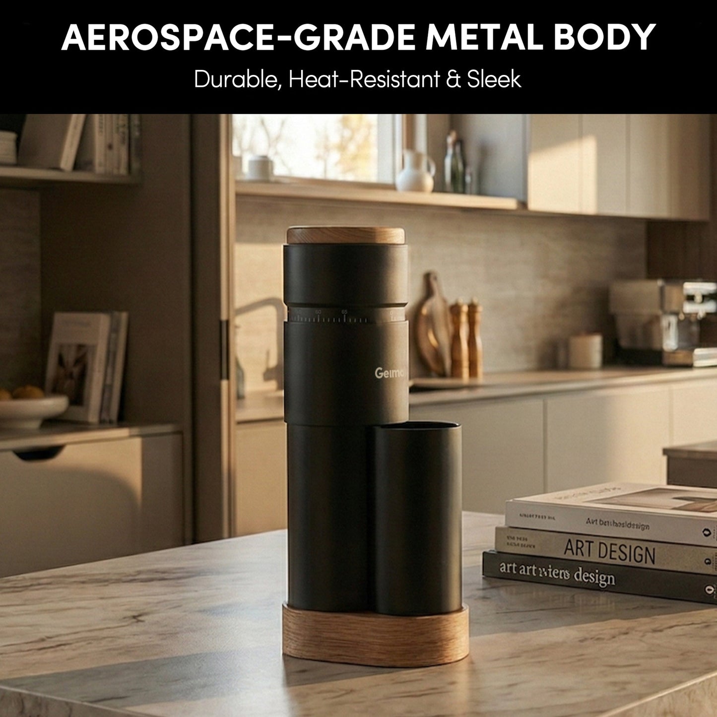 Geimori T38 Plus-The True Pro Grade Portable Coffee Grinder with 38mm Conical Burr, Anti-Static Tech, Stepless Grind Settings, Zero Retention - Tree of Life