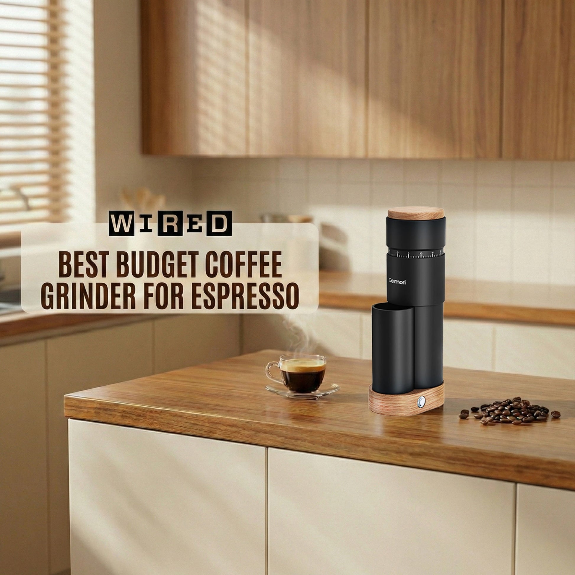 Geimori T38 Plus-The True Pro Grade Portable Coffee Grinder with 38mm Conical Burr, Anti-Static Tech, Stepless Grind Settings, Zero Retention - Tree of Life