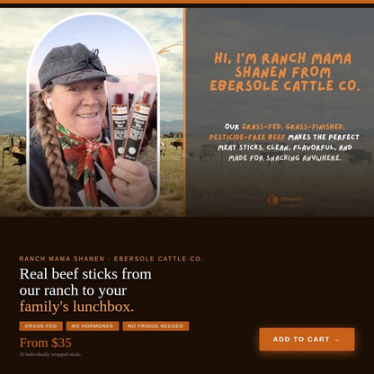 ECC Ranch Grassfed Beef Sticks - Tree of Life