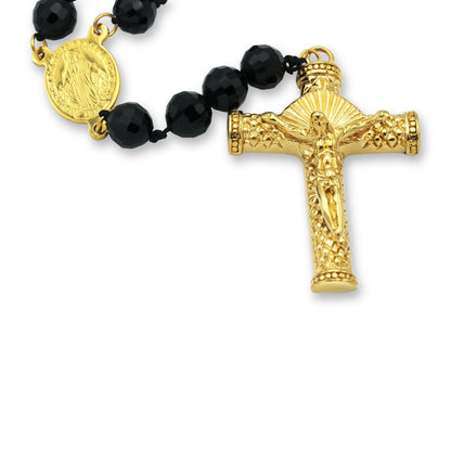 Fancy Rosary Necklace Five Decade Catholic Prayer Acrylic Beads Crucifix Pendant - Tree of Life