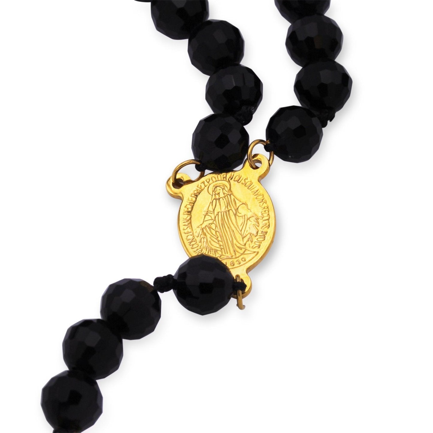 Fancy Rosary Necklace Five Decade Catholic Prayer Acrylic Beads Crucifix Pendant - Tree of Life