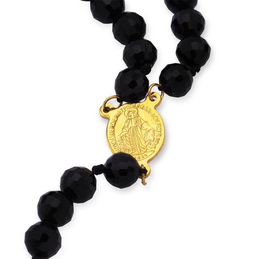 Fancy Rosary Necklace Five Decade Catholic Prayer Acrylic Beads Crucifix Pendant - Tree of Life
